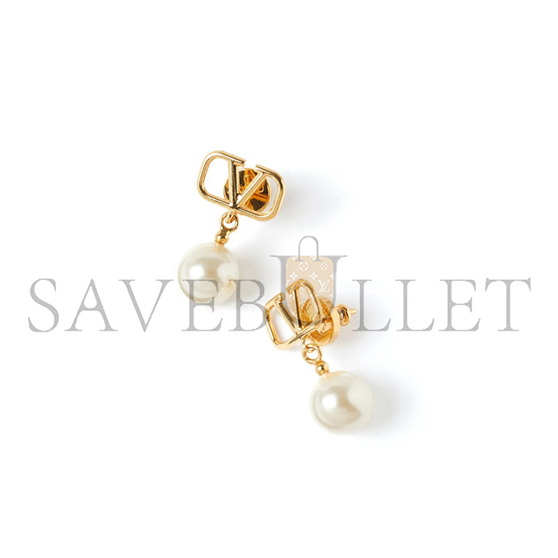 VALENTINO GARAVANI VLOGO SIGNATURE BEADED PENDANT EARRINGS 